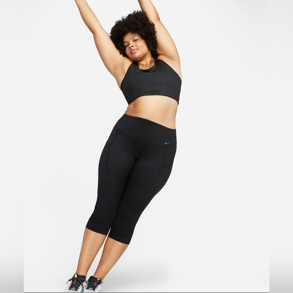 NIKE GO Women's High Waist Firm Support Capri Leggins/Yoga Pant with Pocket - Picture 1 of 15